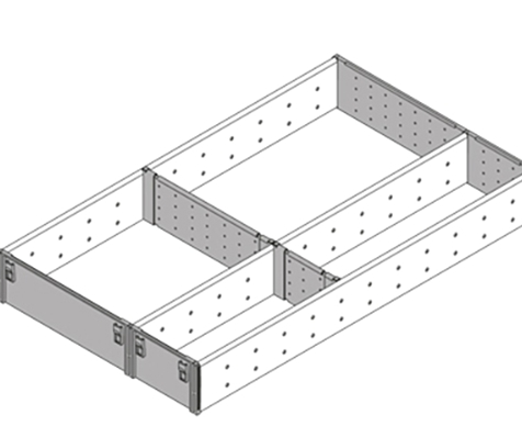 Blum ORGA-LINE  Utensil Insert  Width 291mm,Length 450-550mm ( 3 sizes),M Height 98.5mm for (Wide + narrow void)