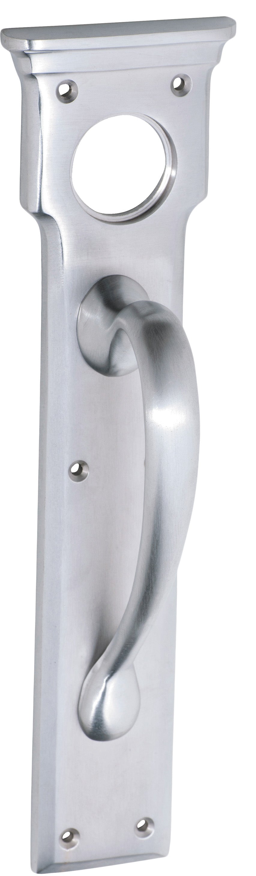 Pull Handle Cylinder Hole Satin Chrome H255xW70xP57mm