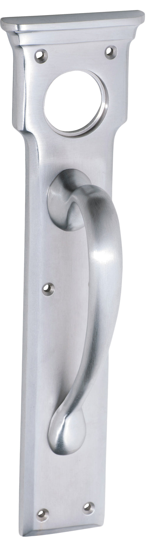 Pull Handle Cylinder Hole Satin Chrome H255xW70xP57mm