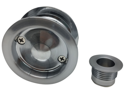 MILES NELSON CAVITY DOOR SLIDER PASSAGE SET ROUND WITH FINGER PULL VISUAL PACK  IN 3 COLOURS : BLACK ,SATIN CHROME ,SATIN GRAPHITE