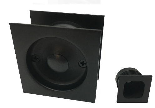 MILES NELSON CAVITY DOOR SLIDER PASSAGE SET SQUARE WITH FINGER PULL VISUAL PACK  IN 4 COLOURS : BLACK ,SATIN CHROME ,SATIN GRAPHITE ,SATIN NICKEL