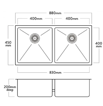 MERCER DV207 DORSET DOUBLE BOWL