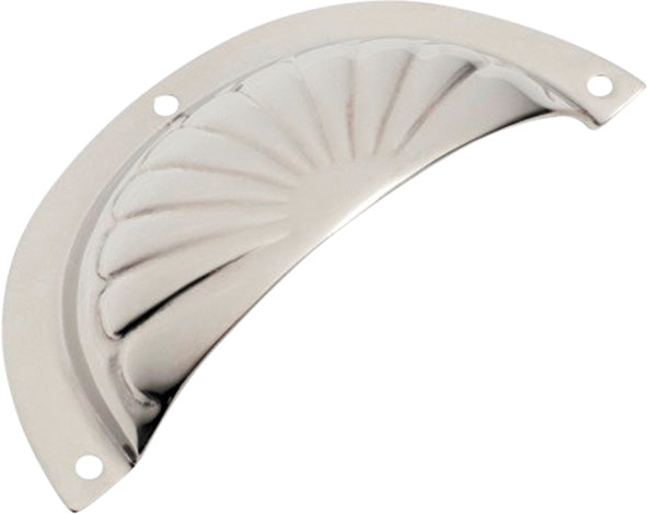 Drawer Pull Sheet Brass Fluted Polished Nickel L97xH40mm