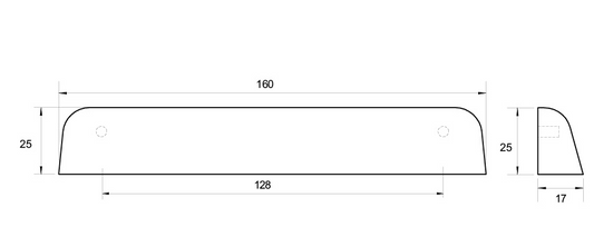 Kethy Die Cast Cup Handle 128mm Polished Chrome