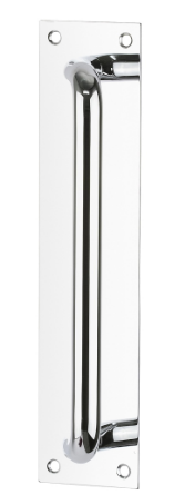 Drake & Wrigley 1466 Offset Handle On Plate Length 250mm In 6 Colours : Chrome ,Florentine Bronze ,Brass Plate ,Satin Chrome Plate ,Stainless Steel ,Black