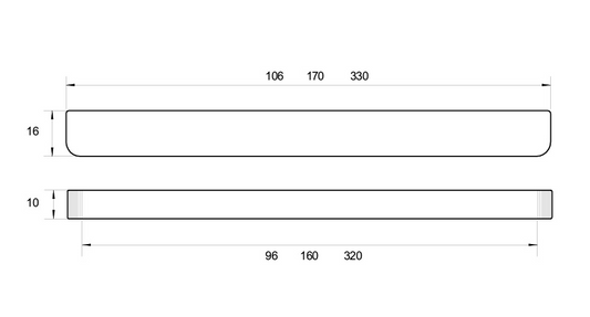 Kethy Slimline Handle C to C ORB Available in 3 Sizes : 96mm ,160mm ,320mm