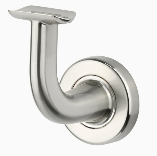 Sylvan Banister Round Style Bracket Wall Mounted Satin Chrome & Satin Nickel