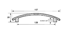 Kethy Arch Handle 128mm Satin Chrome & Stainless Effect