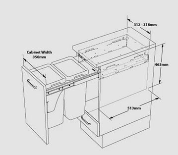 San Stainless Steel Bin UB350-18NS Ubstor Bin