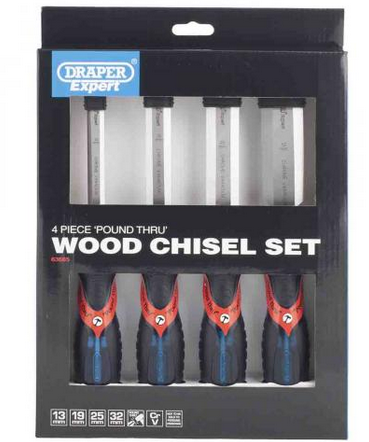 DRAPER-UK POUNDTHRU WOOD CHISEL SET OF 4.
