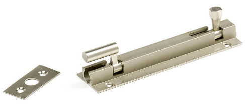 Jaeco Goose Necked Socket Bolt Wide 25mm Satin Nickel - Length In 5 Sizes : 50mm ,75mm ,100mm ,150mm ,200mm