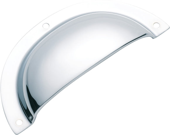 Drawer Pull Sheet Brass Classic Chrome Plated H40xL97mm