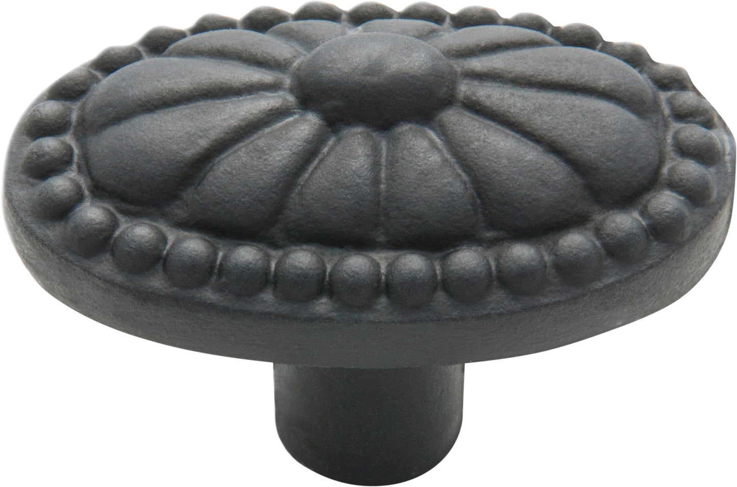 Cupboard Knob Ornate Iron Matt Black H35xW54xP36mm