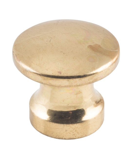 Cupboard Knob Curved Polished Brass D13xP11mm