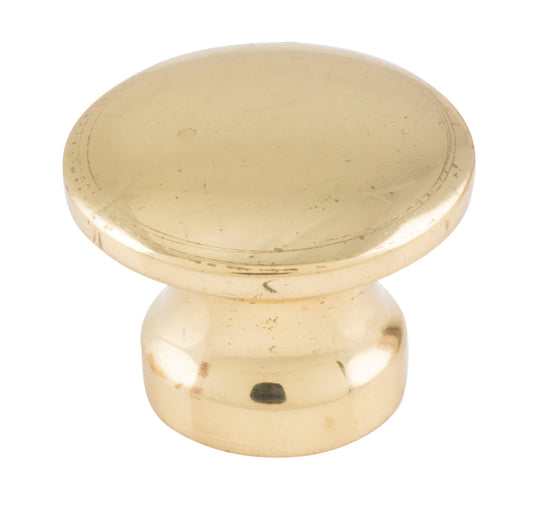 Cupboard Knob Curved Polished Brass D19xP14mm