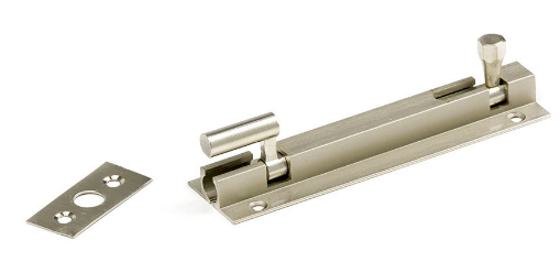 Jaeco Heavy Duty Goose Necked Socket Bolt 32mm Wide Satin Nickel - Length In 4 Sizes : 75mm ,100mm ,150mm ,200mm