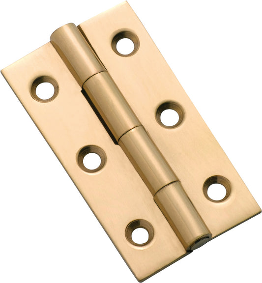 Cabinet Hinge Fixed Pin Polished Brass H50xW28mm