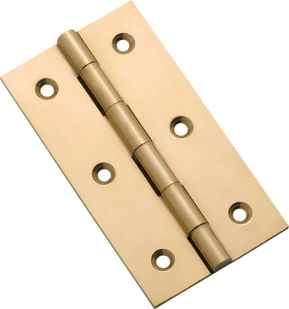Cabinet Hinge Fixed Pin Polished Brass H76xW41mm