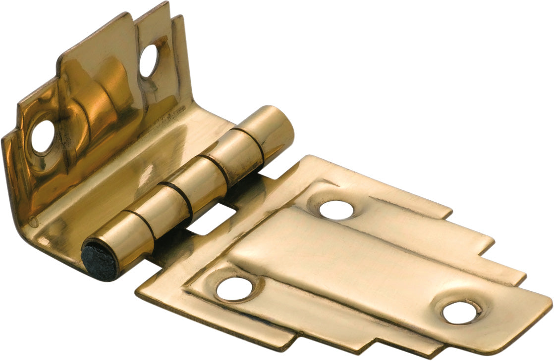 Cabinet Hinge Sheet Brass Deco Offset Polished Brass H32xW63mm
