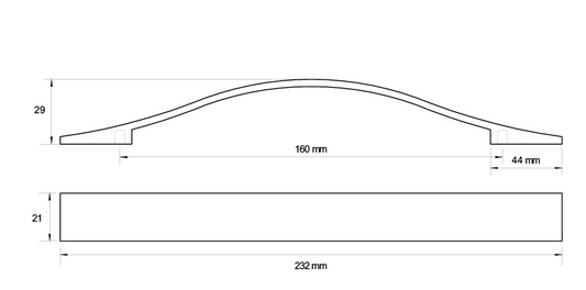 Kethy Flat Bow Handle 160mm C to C Polished Chrome & Stainless Effect