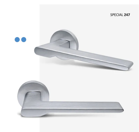 Groel Special 247 Round Door Handle Set Finish Available In 3 Colours :  Brushed Satin Chrome ,IX Graphite (Bronze)  & Inox Tech