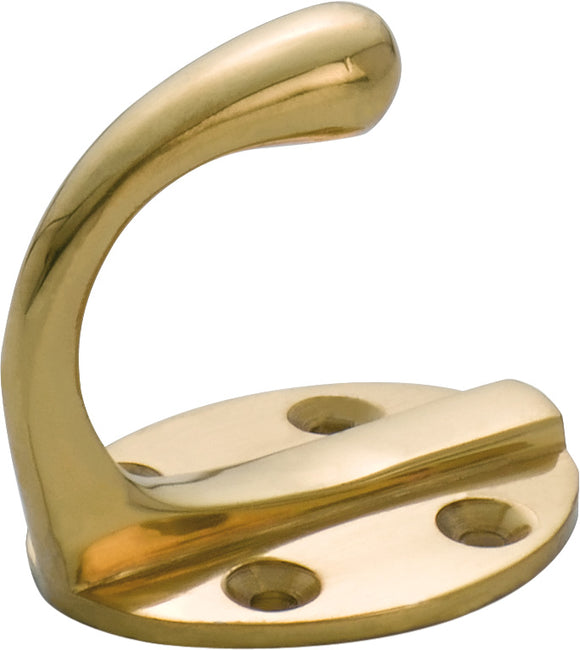 Robe Hook Single Oval BP Polished Brass H50xP42mm