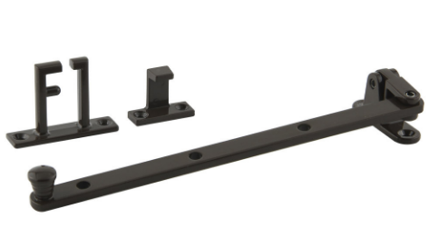 Jaeco Short Casement Stay 240mm Side Hung Windows In 6 Colours : Brass Plate ,Chrome ,Florentine Bronze ,Satin Chrome ,Satin Nickel ,White