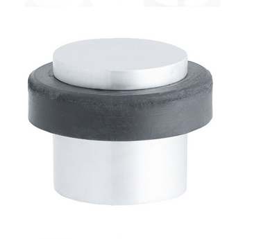 MILES NELSON DOOR STOP 2 PIECE  FLOOR MOUNT IN 2 COLOURS : BRASS ,SATIN CHROME FINISH