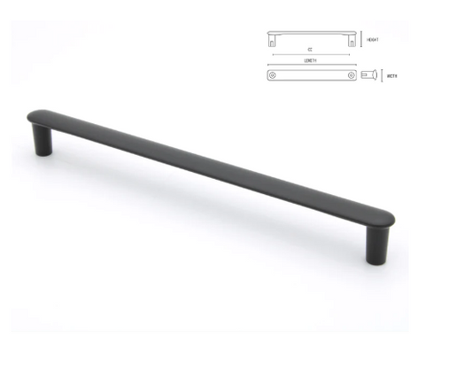 ELITE RHONE HOLE CENTRE 192MM ( LENGTH : 207MM x WIDTH : 14.5MM x HEIGHT : 23MM ) SATIN NICKEL ,COBALT BLACK