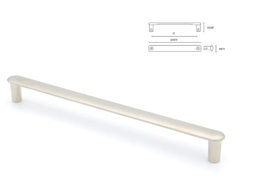 ELITE RHONE HOLE CENTRE 192MM ( LENGTH : 207MM x WIDTH : 14.5MM x HEIGHT : 23MM ) SATIN NICKEL ,COBALT BLACK