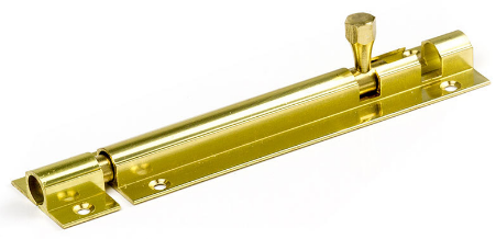 Jaeco Heavy Duty Brass Socket Bolt 32mm Wide Polished Brass - Length In 5 Sizes : 75mm ,100mm ,125mm ,150mm ,200mm