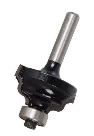 T-CUT DOUBLE ROMAN OGEE BIT AVAILABLE IN 4 SIZES : 14.6mm (1/4" shank), 14.6mm, 19.4mm, 24.1mm (1/2" shank)