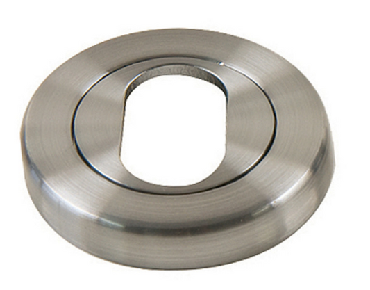 Sylvan Round Escutcheon Euro ,Oval Key 50mm Dia Satin Nickel Plate Finish