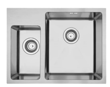 MERCER DV501R LICHFIELD 1 & 1/4 DOUBLE BOWL SMALL BOWL WITH TAP LEDGE RIGHT/LEFT