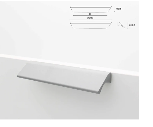 ELITE ALVARO PULL HANDLE HOLE CENTRE 96MM ( LENGTH : 150MM x HEIGHT : 25MM x WIDTH : 27MM ) MATT CHROME ,MATT BLACK