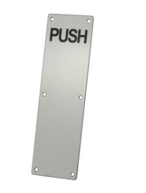 Sylvan Push Plate 100 x 300mm With Recessed Lettering  Stainless Steel