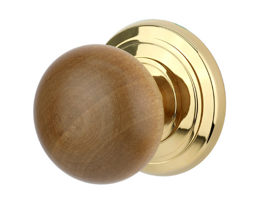 Sylvan Tradition Passage Knob LS5 Display Pack  Available In 4 Colours : Pine/Antique brass ,Rimu/Antique brass ,Rimu/Gold ,White/Gold