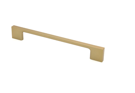 ELITE KARA SLIM SQUARE HANDLE HOLE CENTRE AVAILABLE IN 3 SIZES : 128MM ,160MM ,256MM - GOLD