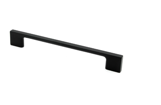 ELITE KARA SLIM SQUARE HANDLE HOLE CENTRE AVAILABLE IN 4 SIZES : 128MM ,160MM ,256MM ,320MM - SATIN BLACK