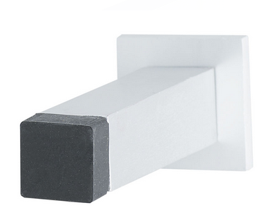 MILES NELSON DOOR STOP SQUARE TAPERED WALL MOUNT SATIN CHROME IN 2 SIZES : 85MM ,110MM