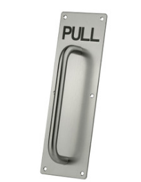 Sylvan Pull Plate 100 x 300mm With Recessed Lettering Stainless Steel
