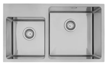 MERCER DV509R STRATFORD 1 & 3/4 DOUBLE BOWL SMALL BOWL WITH TAP LEDGE RIGHT/LEFT