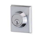 Sylvan Square Double  Cylinder Handle Set Zinc  - Black & Satin Chrome Plate Finish