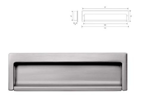 ELITE ROSETTE INSET  HOLE CENTRE 160MM ( LENGTH : 170mm x HEIGHT : 55mm x DEPTH : 16mm ) BRUSHED NICKEL & MATT CHROME