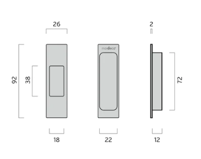 Mardeco 8001 End Pull 92mm x 26mm Finish Available In 7 Colours : Black ,Brushed Nickel ,Bronze ,Satin Brass ,Brushed Satin Chrome ,Polished Chrome ,Satin Chome