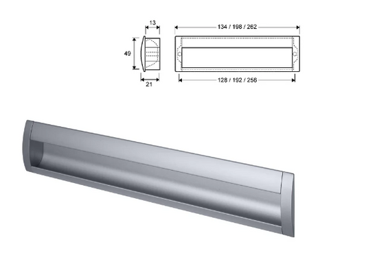 ELITE CONTEMPORARY INSET HOLE CENTRE AVAILABLE IN 3 SIZES : 128MM ,192MM ,256MM SATIN CHROME