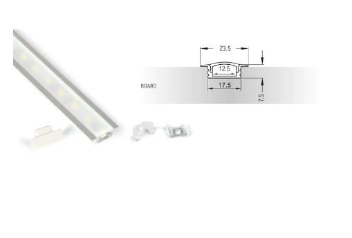 ELITE ZEUS LED 14.5MM & 7MM INSET EXTRUSION FINISH: SILVER