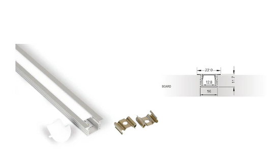 ELITE HERO LED 12MM & 6MM INSET EXTRUSION FINISH SILVER