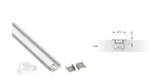 ELITE HERO LED 12MM & 6MM INSET EXTRUSION FINISH SILVER