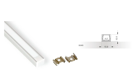 ELITE ELISA LED STRIP 12MM SURFACE MOUNT EXTRUSIONV FINISH SILVER